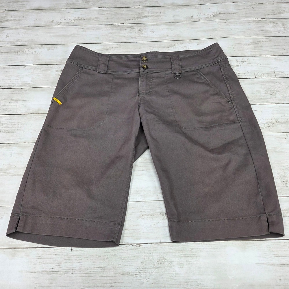 Lole Women 12 Gray Bermuda Hiking Shorts Stretch UPF 50 Quick Dry Outdoor Casual
